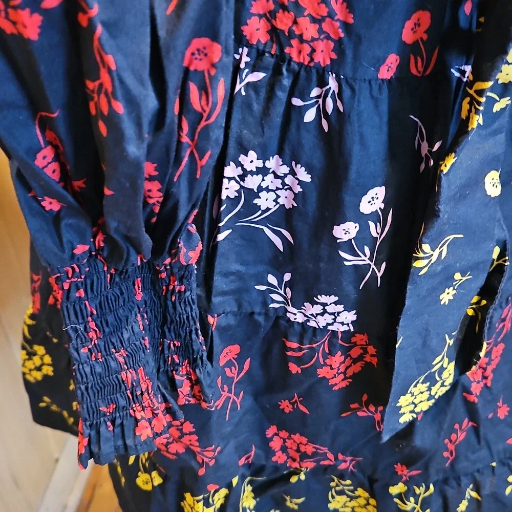 Boden Floral Long Sleeve Dress with Belt - Picture 4 of 8